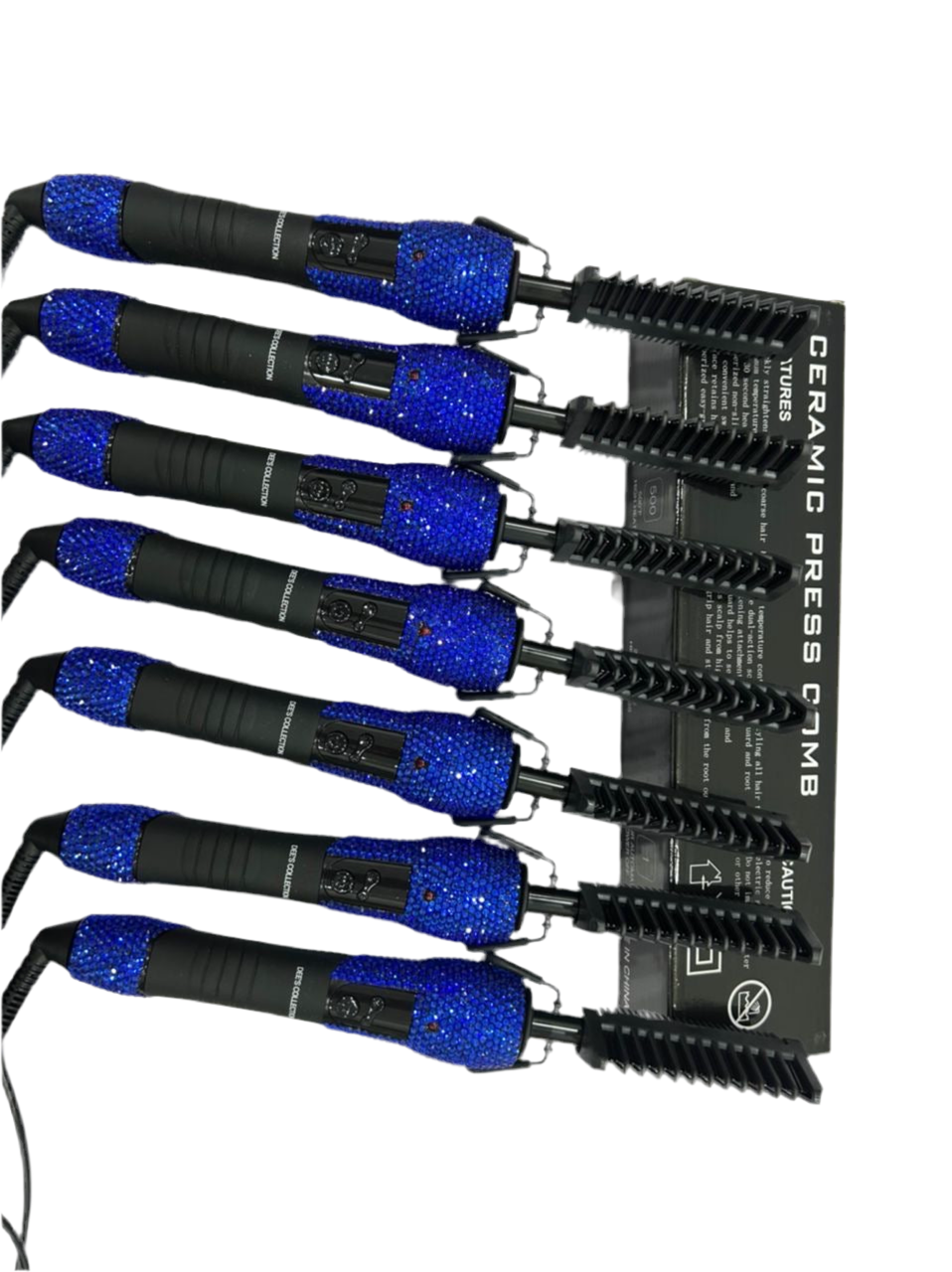 BLUE RHINESTONES Hot Comb