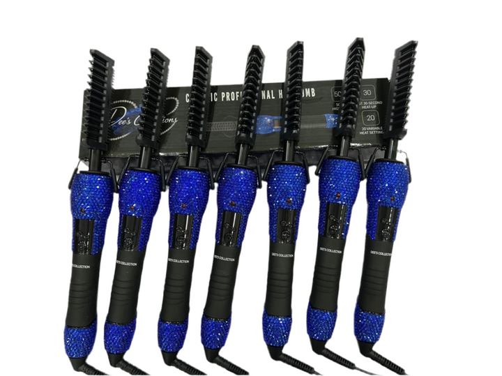 BLUE RHINESTONES Hot Comb